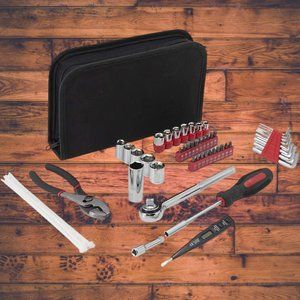 Tool Kit Set Kit Wrenches Sockets 56 Pieces w/ Voltage Tester Case Box Organizer